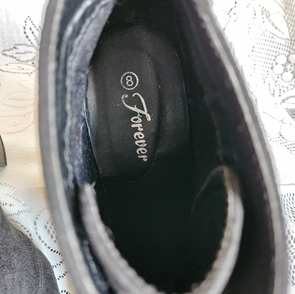 Forever Camille - Black Lace up Ankle Chunky Heel - (8) - Picture 6 of 8